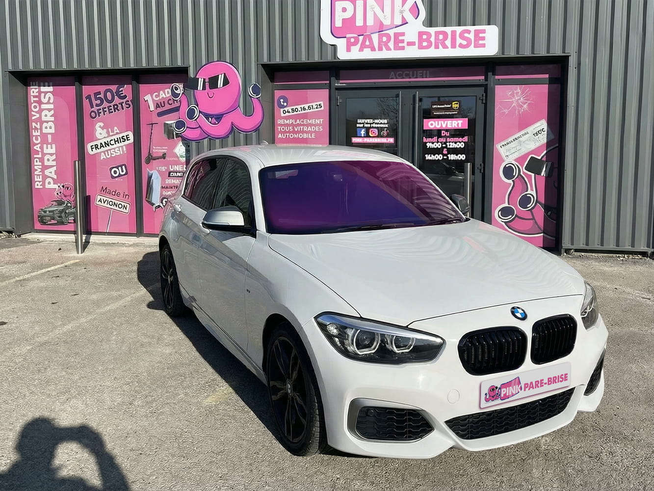 BMW avec vitres teintées posées par Pink Tint